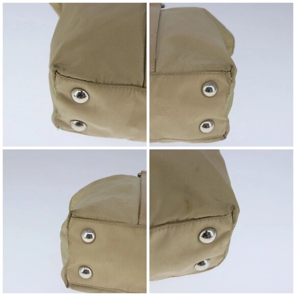 PRADA Shoulder Bag Nylon 2way Beige Silver Auth bs20501 - Picture 14 of 16